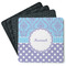 Purple Damask & Dots Square Rubber Backed Coasters - Set of 4 (Personalized)