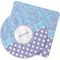 Purple Damask & Dots Rubber Backed Coaster (Personalized)