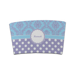 Purple Damask & Dots Coffee Cup Sleeve (Personalized)