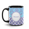 Purple Damask & Dots Coffee Mug - 11 oz - Black