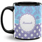 Purple Damask & Dots Coffee Mug - 11 oz - Full- Black