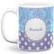 Purple Damask & Dots Coffee Mug - 11 oz - Full- White