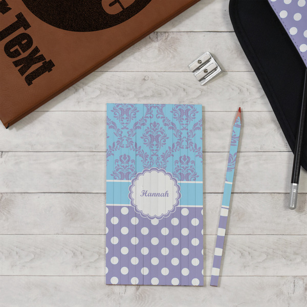 Purple Damask & Dots Colored Pencils - In Context