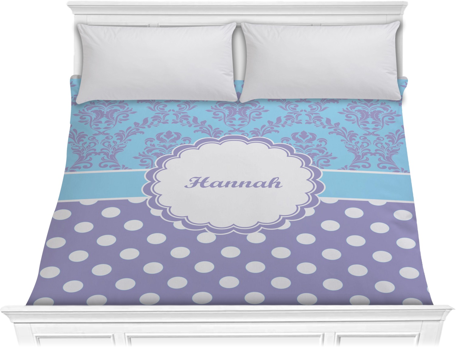 Purple Damask & Dots Comforter King (Personalized) YouCustomizeIt