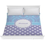 Purple Damask & Dots Comforter - King (Personalized)
