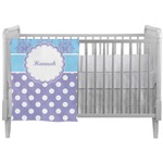 Purple Damask & Dots Crib Comforter / Quilt (Personalized)