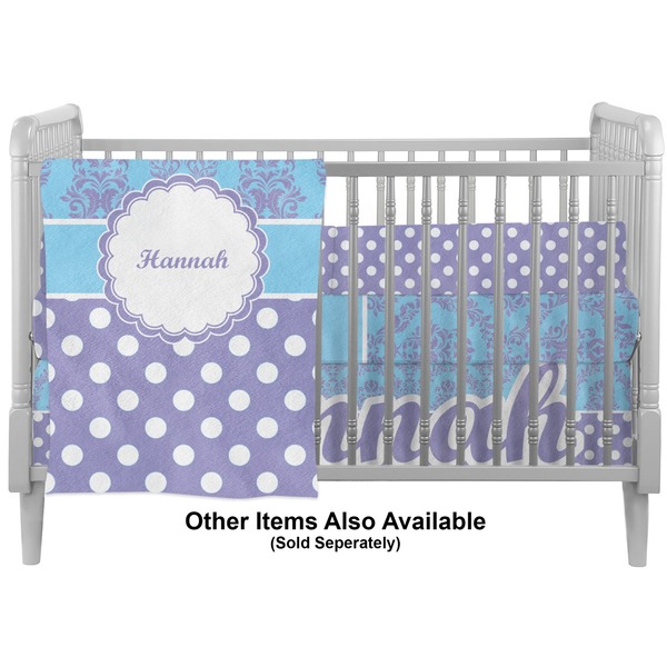 Purple Damask & Dots Crib - Profile Sold Seperately