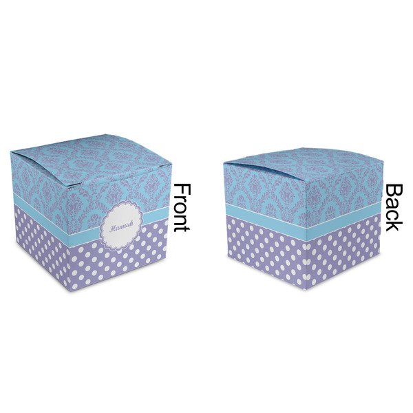 Purple Damask & Dots Cubic Gift Box - Approval
