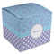 Purple Damask & Dots Cube Favor Gift Box - Front/Main