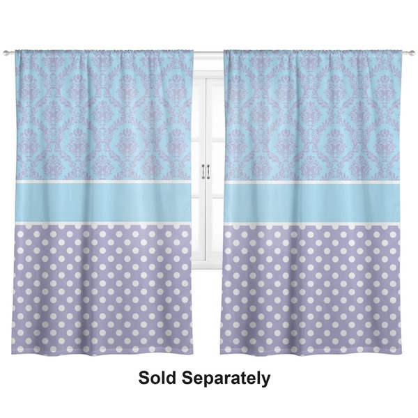 Purple Damask & Dots Curtains