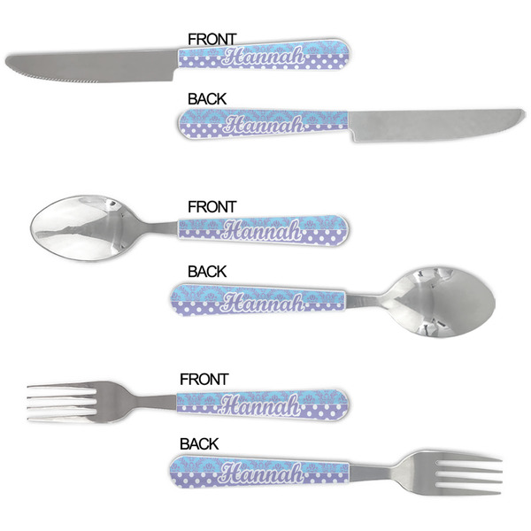 Purple Damask & Dots Cutlery Set - APPROVAL