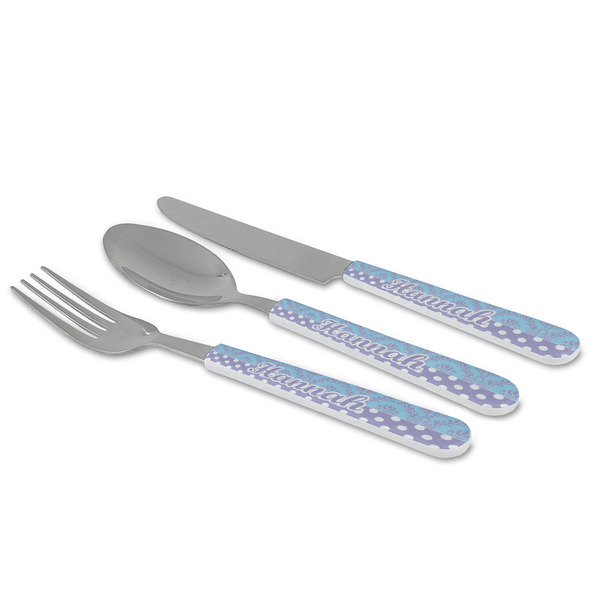Purple Damask & Dots Cutlery Set - MAIN