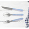 Purple Damask & Dots Cutlery Set - w/ PLATE