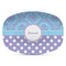 Purple Damask & Dots Plastic Platter - Microwave & Oven Safe Composite Polymer (Personalized)