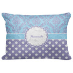 Purple Damask & Dots Decorative Baby Pillowcase - 16"x12" w/ Name or Text