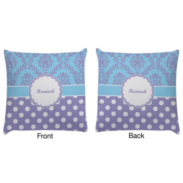 Purple Damask & Dots Decorative Pillow Case - Approval