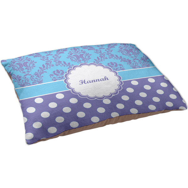 Purple Damask & Dots Dog Bed - Large