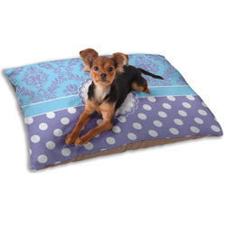 Purple Damask & Dots Dog Bed - Small w/ Name or Text