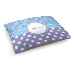 Purple Damask & Dots Dog Bed - Medium w/ Name or Text