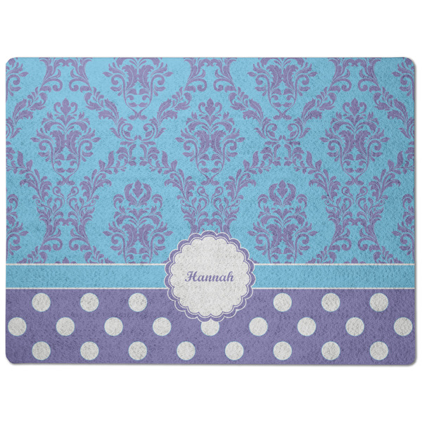 Purple Damask & Dots Dog Food Mat - Medium without bowls