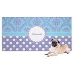 Purple Damask & Dots Dog Towel (Personalized)