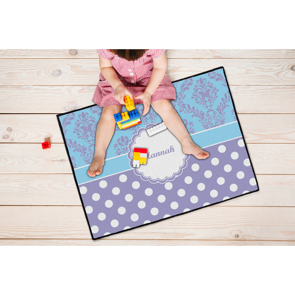Purple Damask & Dots Door Mats - LIFESTYLE kid