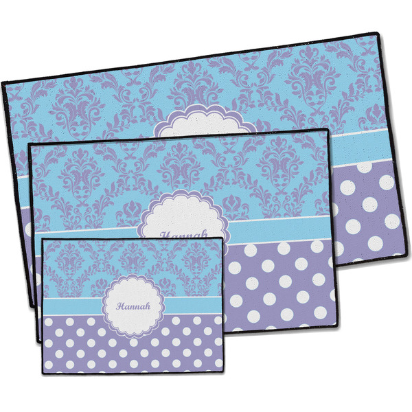Purple Damask & Dots Door Mats - PARENT MAIN
