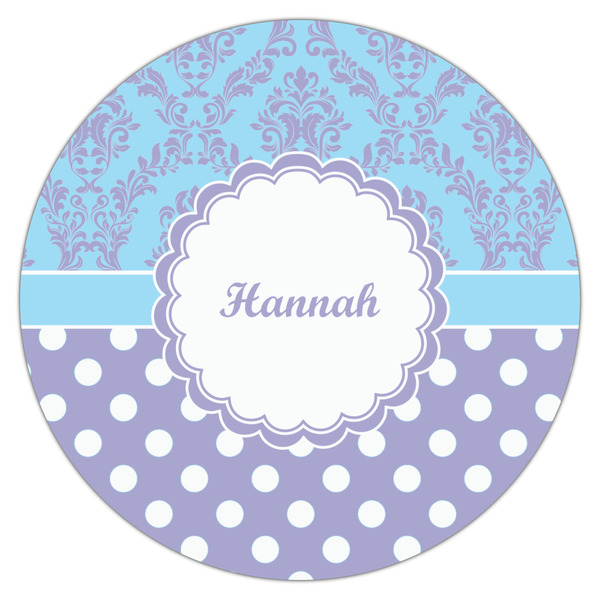 Purple Damask & Dots Drink Topper - Large - Single