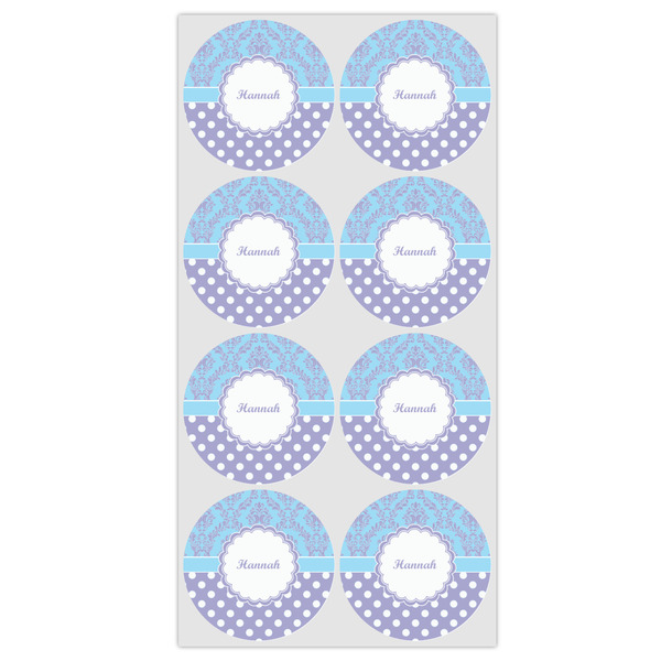 Purple Damask & Dots Drink Topper - Medium - Set of 12