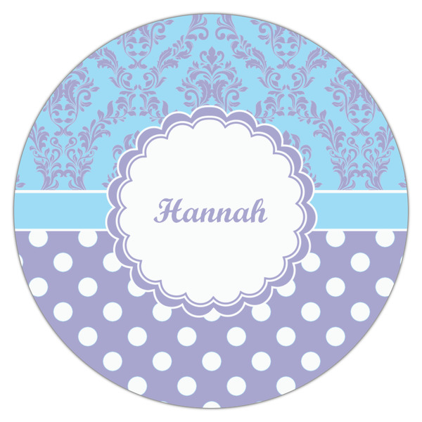 Purple Damask & Dots Drink Topper - Medium - Single