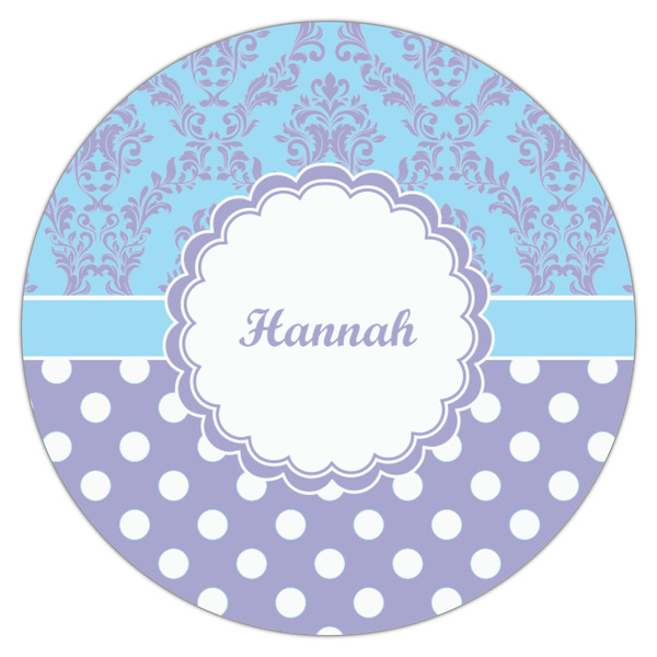 Purple Damask & Dots Drink Topper - Small - Single