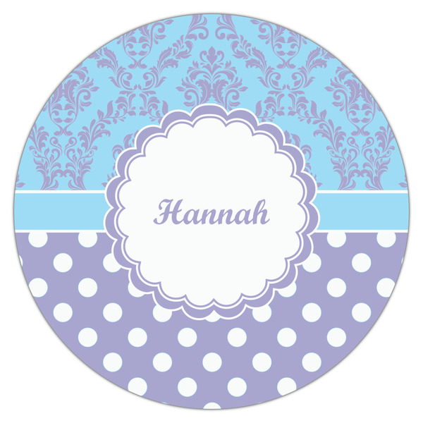 Purple Damask & Dots Drink Topper - XLarge - Single