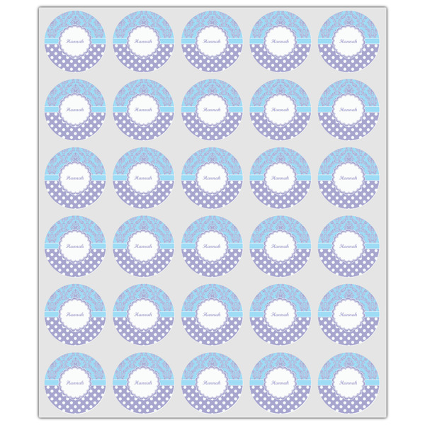 Purple Damask & Dots Drink Topper - XSmall - Set of 30