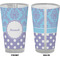 Purple Damask & Dots Pint Glass - Full Color - Front & Back Views