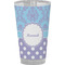 Purple Damask & Dots Pint Glass - Full Color - Front View