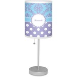 Purple Damask & Dots 7" Drum Lamp with Shade Polyester (Personalized)