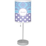 Purple Damask & Dots Lamp with Drum Shade (Personalized)