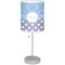Purple Damask & Dots Drum Lampshade with base included