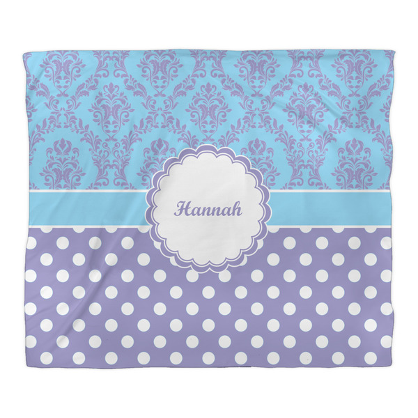 Purple Damask & Dots Duvet Cover - King - Front