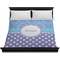 Purple Damask & Dots Duvet Cover - King - On Bed - No Prop