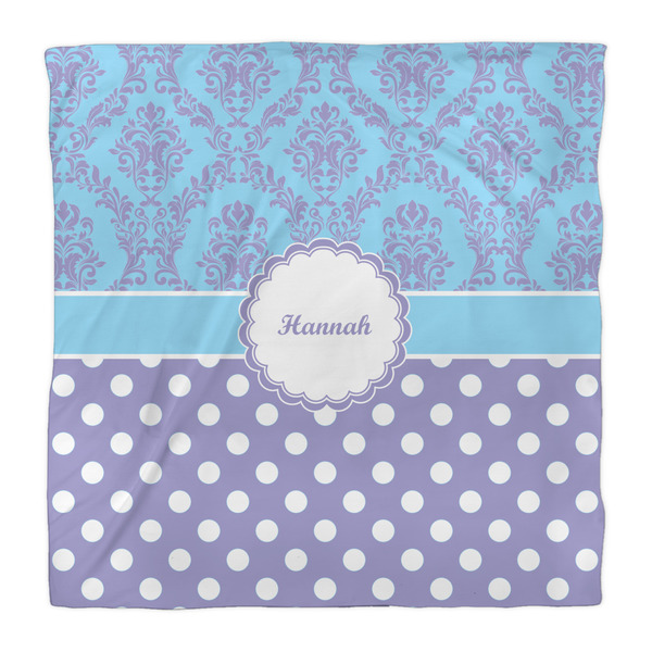 Purple Damask & Dots Duvet Cover - Queen - Front