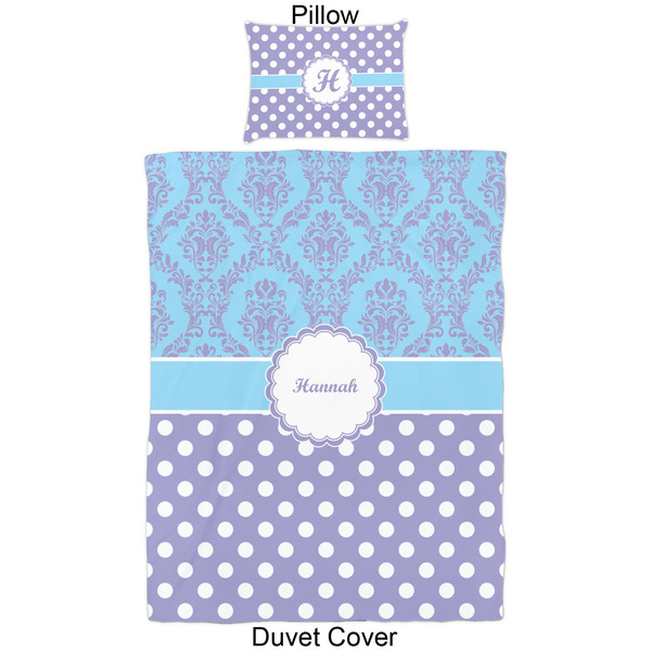 Purple Damask & Dots Duvet Cover Set - Twin - Approval