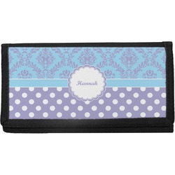 Purple Damask & Dots Canvas Checkbook Cover (Personalized)