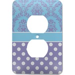 Purple Damask & Dots Electric Outlet Plate