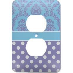 Purple Damask & Dots Electric Outlet Plate