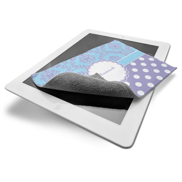 Purple Damask & Dots Electronic Screen Wipe - iPad