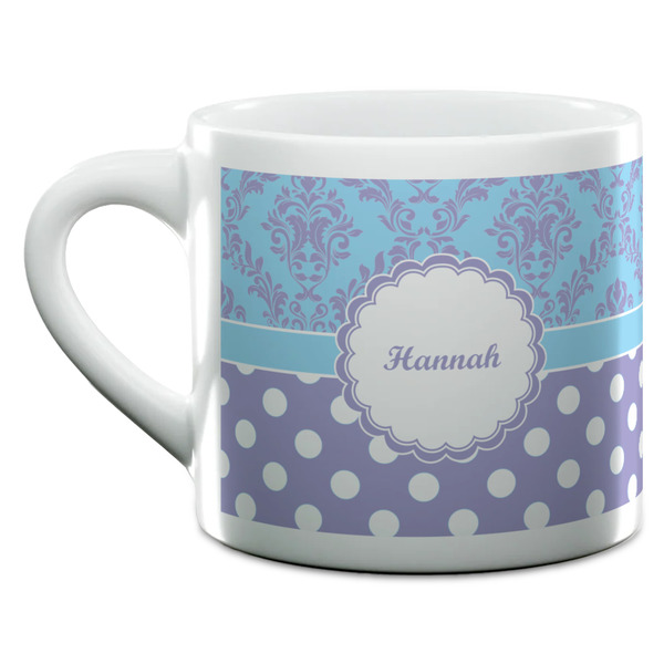 Purple Damask & Dots Espresso Cup - 6oz (Double Shot) (MAIN)