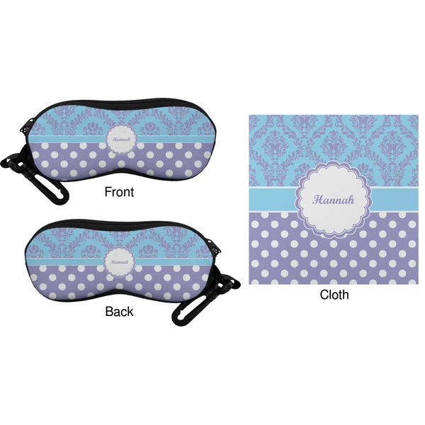 Purple Damask & Dots Eyeglass Case & Cloth (Approval)