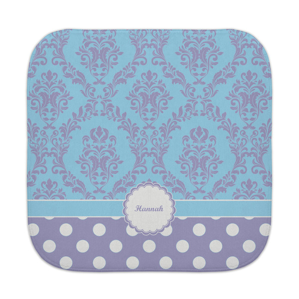 Custom Purple Damask & Dots Face Towel (Personalized)