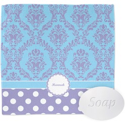 Purple Damask & Dots Washcloth (Personalized)